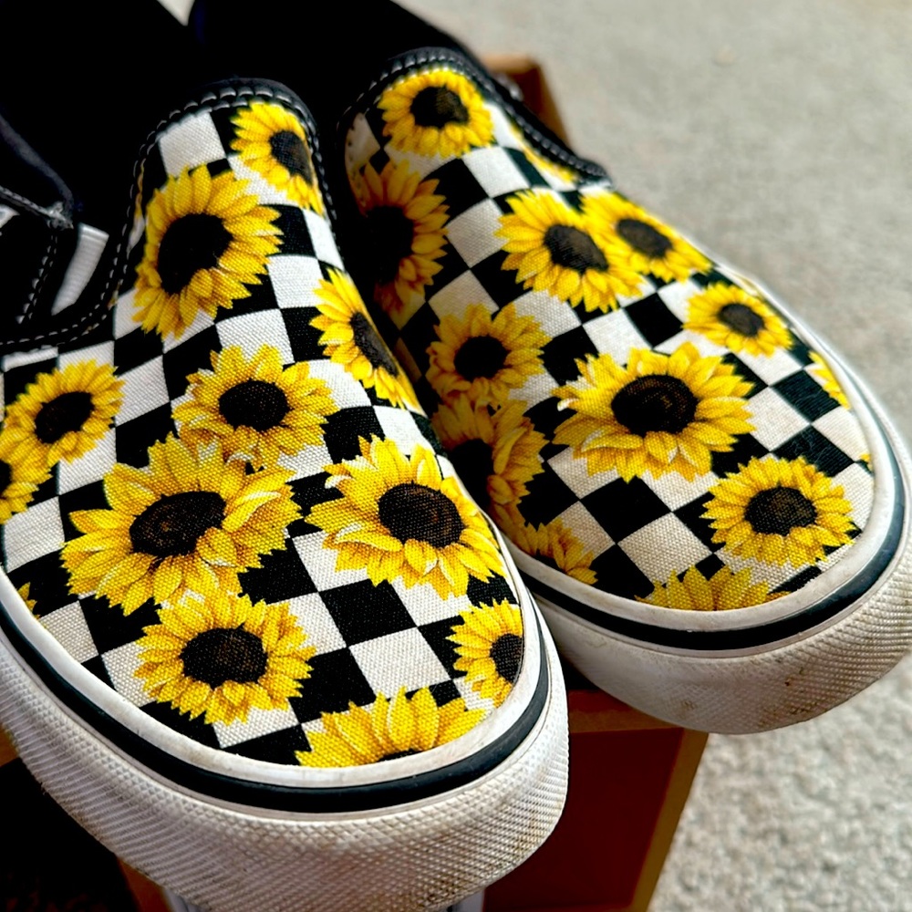 Ladies Sunflower and Check Vans